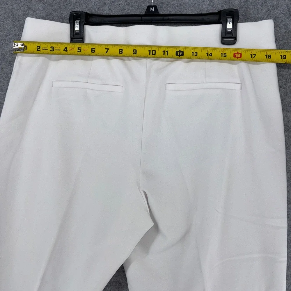 Michael Michael Kors Womens White Cropped Stretch Trousers Size 14 Dress Pants
